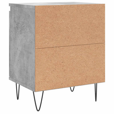 Yöpöydät 2 kpl betoninharmaa 40x30x50 cm tekninen puu