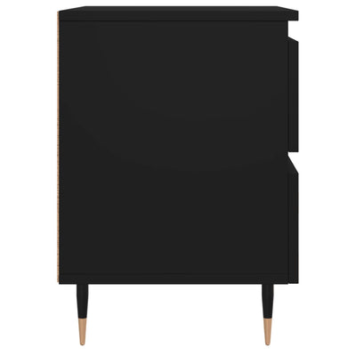 Yöpöydät 2 kpl musta 40x35x50 cm tekninen puu