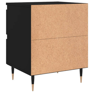 Yöpöydät 2 kpl musta 40x35x50 cm tekninen puu