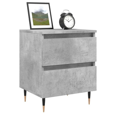 Yöpöydät 2 kpl betoninharmaa 40x35x50 cm tekninen puu