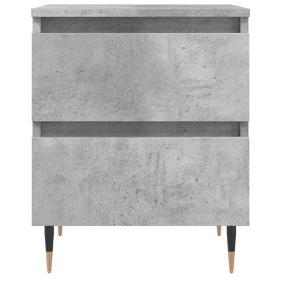 Yöpöydät 2 kpl betoninharmaa 40x35x50 cm tekninen puu