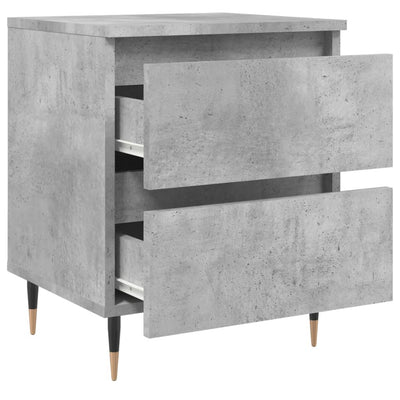 Yöpöydät 2 kpl betoninharmaa 40x35x50 cm tekninen puu