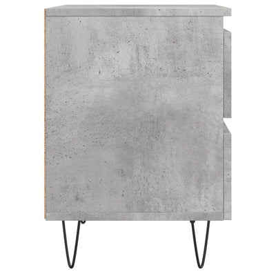 Yöpöydät 2 kpl betoninharmaa 40x35x50 cm tekninen puu