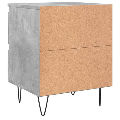 Yöpöydät 2 kpl betoninharmaa 40x35x50 cm tekninen puu