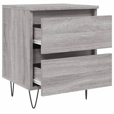 Yöpöydät 2 kpl harmaa Sonoma 40x35x50 cm tekninen puu