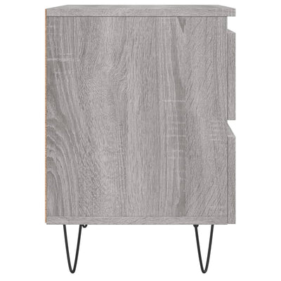 Yöpöydät 2 kpl harmaa Sonoma 40x35x50 cm tekninen puu