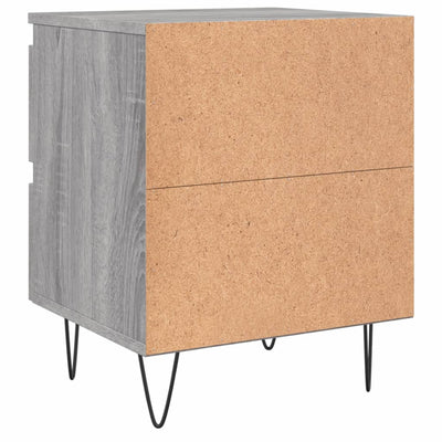 Yöpöydät 2 kpl harmaa Sonoma 40x35x50 cm tekninen puu