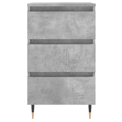 Yöpöydät 2 kpl betoninharmaa 40x35x69 cm tekninen puu