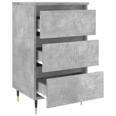 Yöpöydät 2 kpl betoninharmaa 40x35x69 cm tekninen puu