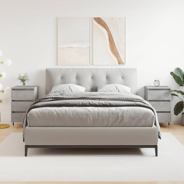 Betoninharmaa yöpöydät Tivadar 40x35x69cm (2 kpl puinen)