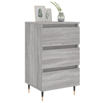 Yöpöydät 2 kpl harmaa Sonoma 40x35x69 cm tekninen puu