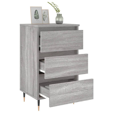 Yöpöydät 2 kpl harmaa Sonoma 40x35x69 cm tekninen puu