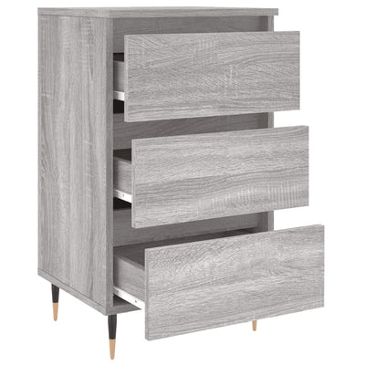 Yöpöydät 2 kpl harmaa Sonoma 40x35x69 cm tekninen puu