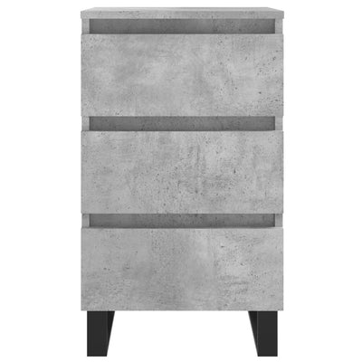 Yöpöydät 2 kpl betoninharmaa 40x35x69 cm tekninen puu