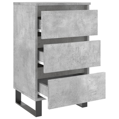 Yöpöydät 2 kpl betoninharmaa 40x35x69 cm tekninen puu