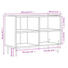 TV-taso betoninharmaa 69,5x30x50 cm tekninen puu