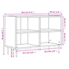 TV-taso ruskea tammi 69,5x30x50 cm tekninen puu
