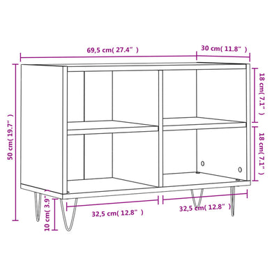 TV-taso Sonoma-tammi 69,5x30x50 cm tekninen puu