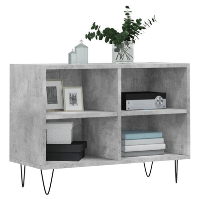 TV-taso betoninharmaa 69,5x30x50 cm tekninen puu