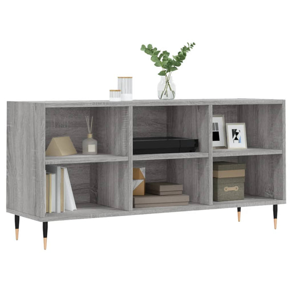 Harmaa TV-taso teknisestä puusta, mitat 103,5x30x50 cm, malli Sonoma
