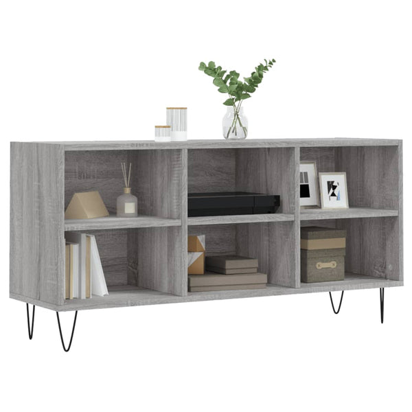Sonoma-harmaa TV-taso 103,5x30x50 cm teknisestä puusta