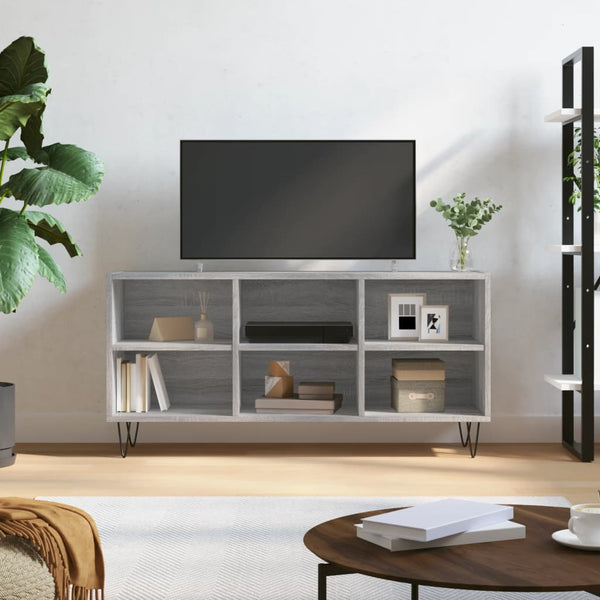 Sonoma-harmaa TV-taso 103,5x30x50 cm teknisestä puusta