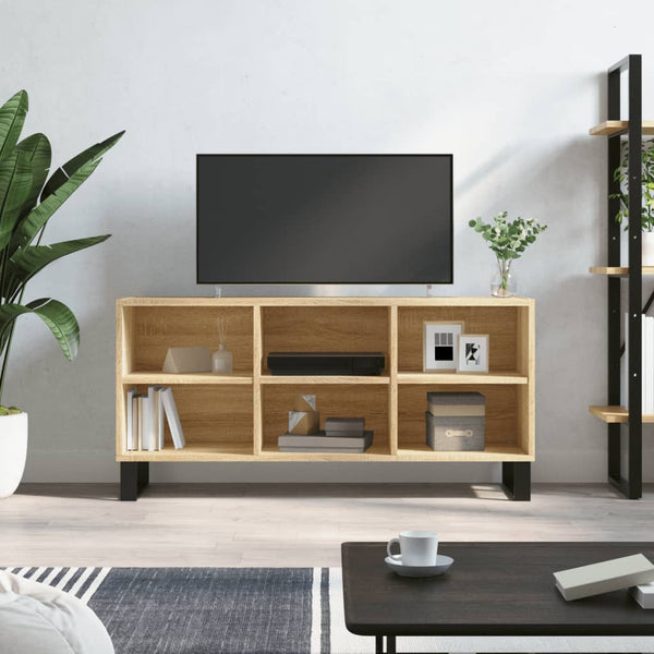 Sonoma-tammesta valmistettu TV-taso 103,5x30x50 cm teknisestä puusta