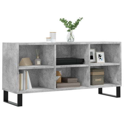 TV-taso betoninharmaa 103,5x30x50 cm tekninen puu