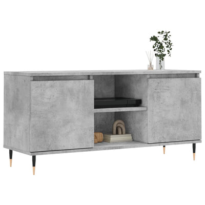 TV-taso betoninharmaa 104x35x50 cm tekninen puu