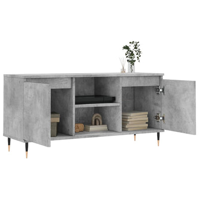 TV-taso betoninharmaa 104x35x50 cm tekninen puu