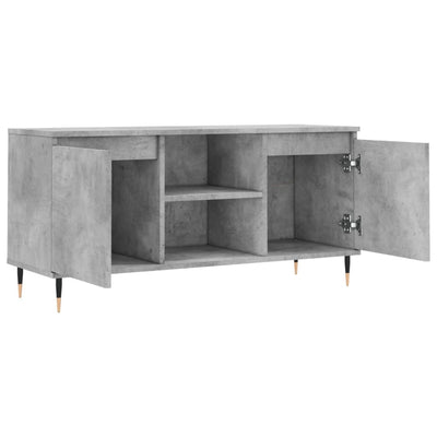 TV-taso betoninharmaa 104x35x50 cm tekninen puu