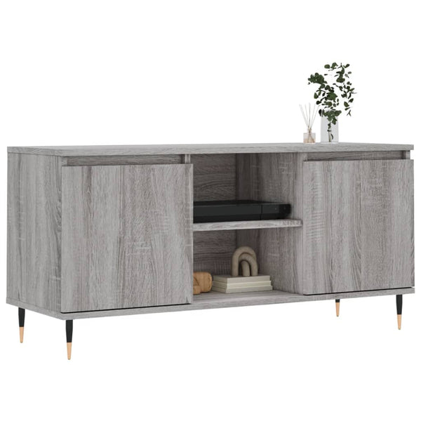Harmaa TV-taso 104x35x50 cm teknistä puuta Sonoma-mallia