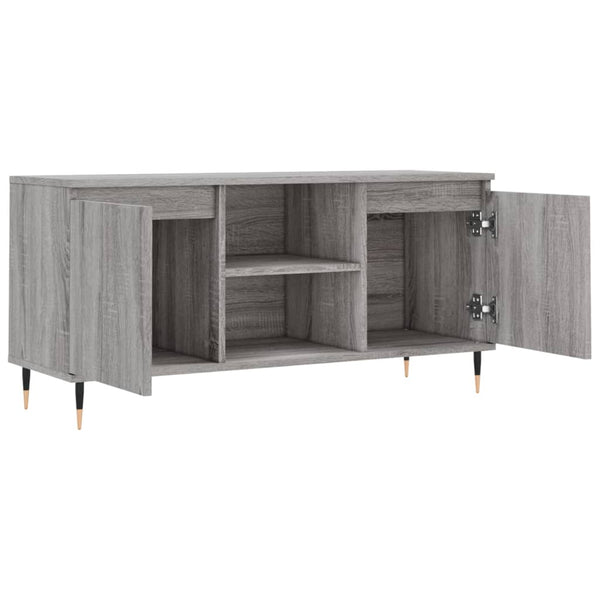 Harmaa TV-taso 104x35x50 cm teknistä puuta Sonoma-mallia