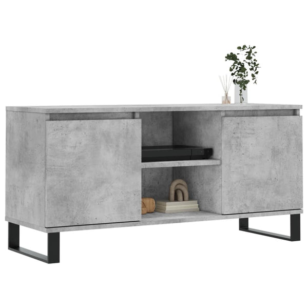 TV-taso betoninharmaa 104x35x50 cm tekninen puu