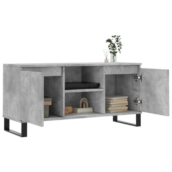 TV-taso betoninharmaa 104x35x50 cm tekninen puu