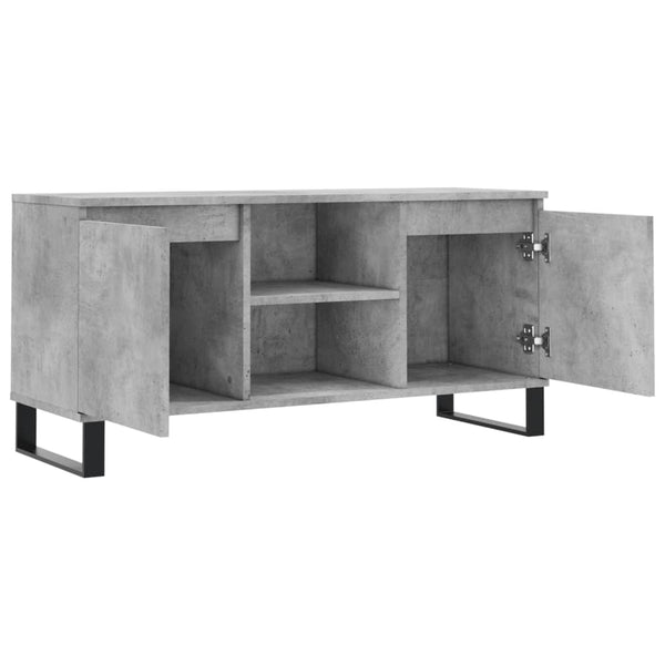 TV-taso betoninharmaa 104x35x50 cm tekninen puu
