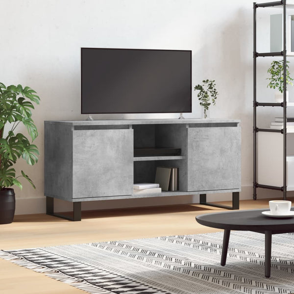 TV-taso betoninharmaa 104x35x50 cm tekninen puu