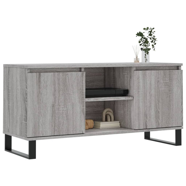 Sonoma-harmaa TV-taso 104x35x50 cm teknisestä puusta