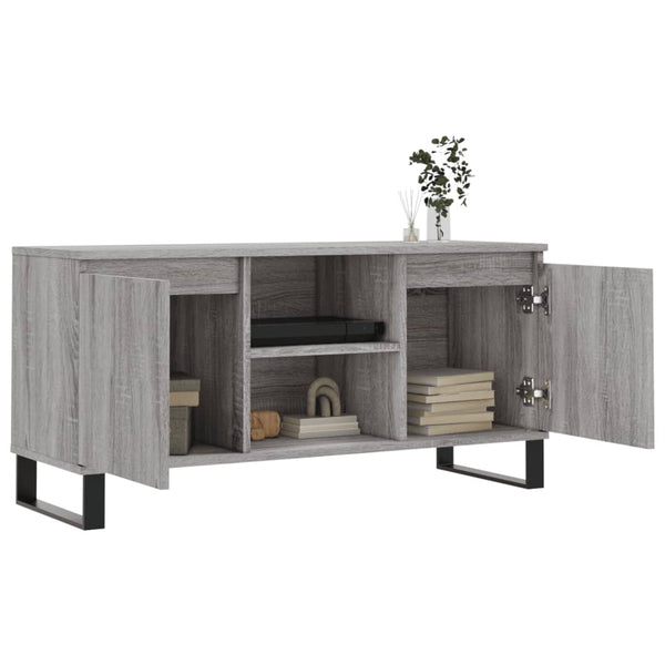 Sonoma-harmaa TV-taso 104x35x50 cm teknisestä puusta