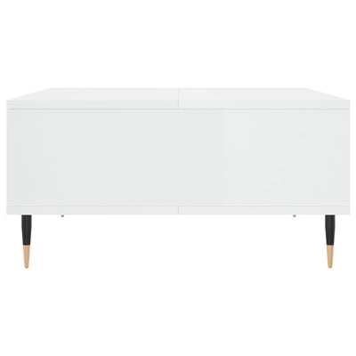 Valkoinen sohvapöytä Hardan 60x60x30cm (korkeakiilto, puinen)