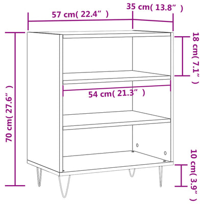 Senkki musta 57x35x70 cm tekninen puu