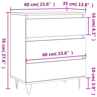 Senkki Sonoma tammi 60x35x70 cm tekninen puu