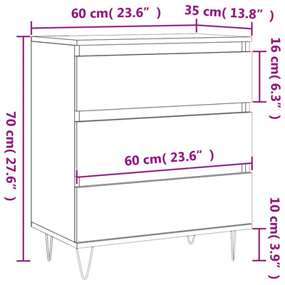 Senkki betoninharmaa 60x35x70 cm tekninen puu