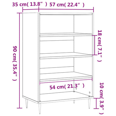 Kaappi musta 57x35x90 cm tekninen puu