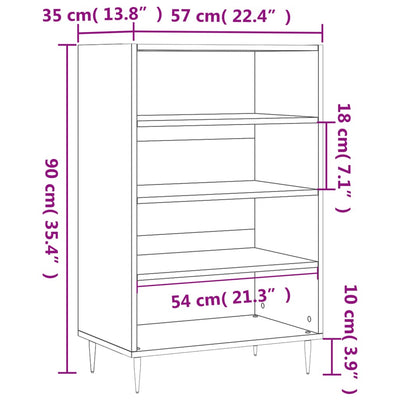 Kaappi betoninharmaa 57x35x90 cm tekninen puu