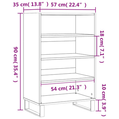 Kaappi musta 57x35x90 cm tekninen puu