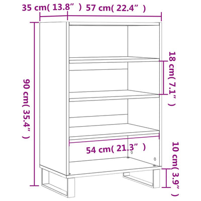 Kaappi betoninharmaa 57x35x90 cm tekninen puu