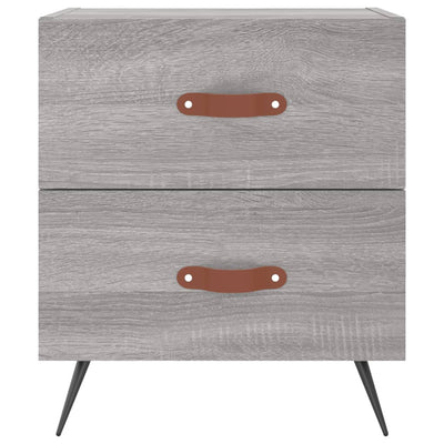 Yöpöydät 2 kpl harmaa sonoma 40x35x47,5 cm tekninen puu