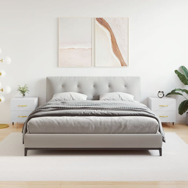 Yöpöydät 2 kpl valkoinen 40x35x47,5 cm tekninen puu