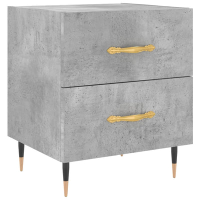 Yöpöydät 2 kpl betoninharmaa 40x35x47,5 cm tekninen puu
